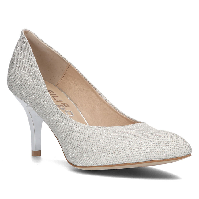 Leather pumps Filippo 2108 silver