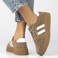 Leather sneakers Filippo DP6776/26 BE WH brown