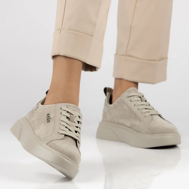 Skórzane sneakersy Filippo DP4580/24 BE szare