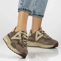 Skórzane sneakersy Filippo DP6523/24 BE brązowe