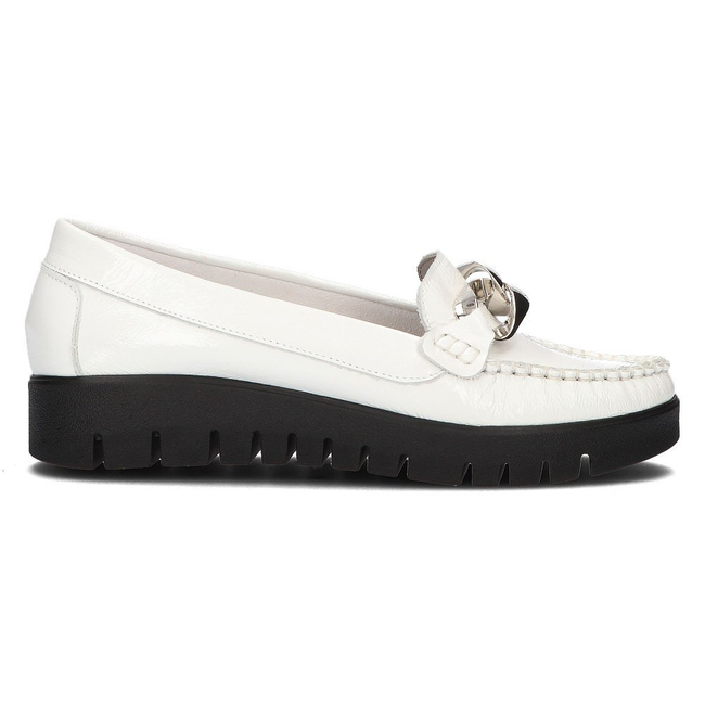 leather loafers Filippo 10133 white lacquered