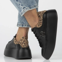 Leather sneakers Filippo DP6058/25 BK LEO black