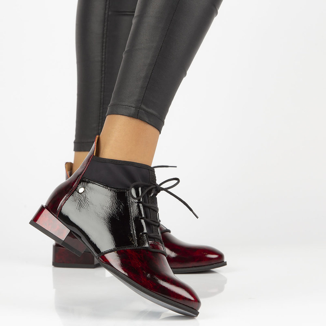 Leather boots Filippo 04744 burgundy