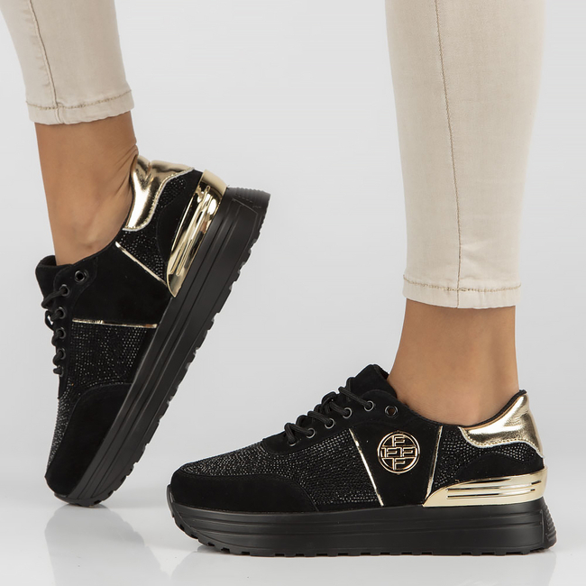 Leather sneakers Filippo DP3538/23 BK D black