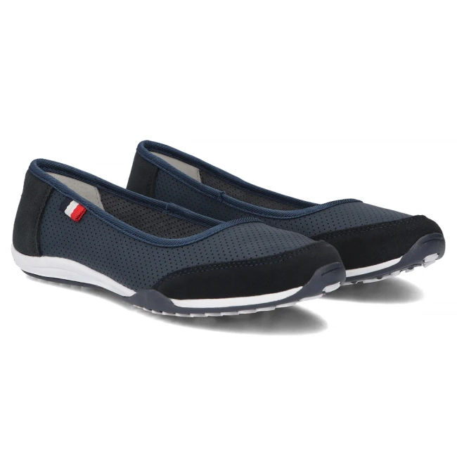Leather ballerinas Filippo DP142/25 NV navy blue