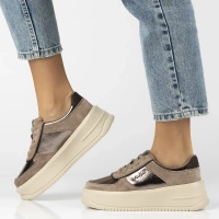 Skórzane sneakersy Filippo DP7124/25 TP beżowe