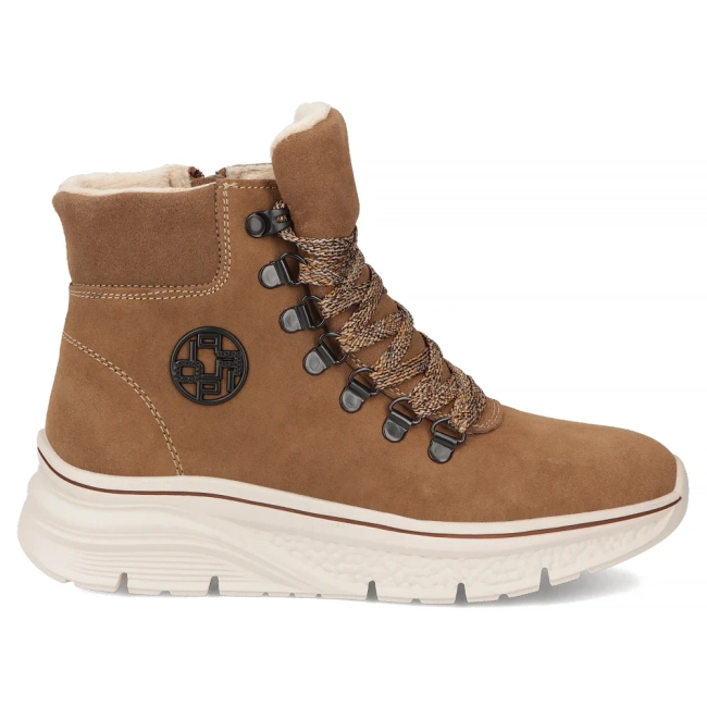 Skórzane botki na platformie Filippo DBT7290/25 BR brązowe