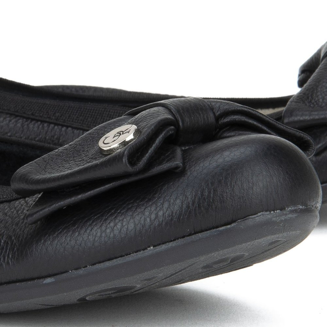 Skórzane baleriny Filippo 477 Czarne Lico