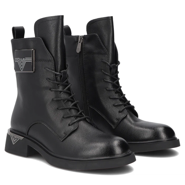 Skórzane botki Filippo DBT8034/26 BK czarne