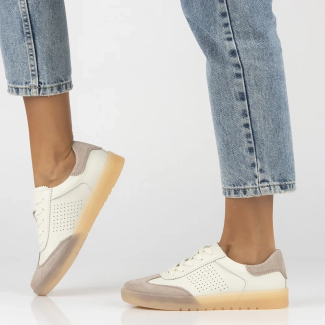 Leather sneakers Filippo DP6745/25 BE beige