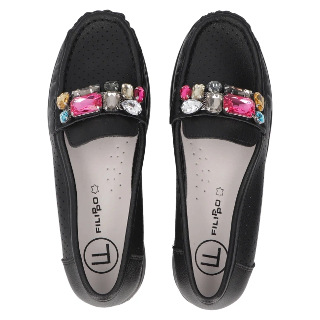 Leather loafers Filippo DP6084/24 BK black