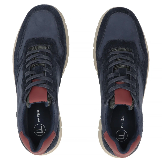 Skórzane sneakersy Filippo MP8296/26 NV granatowe