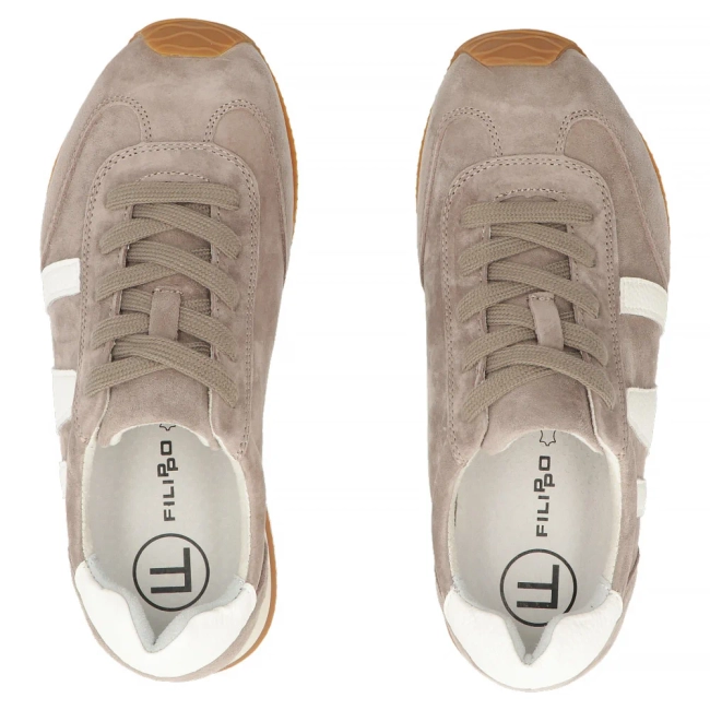 Skórzane sneakersy Filippo DP7963/26 TP taupe
