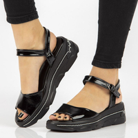 Wedge sandals Filippo DS2319/21 BK black