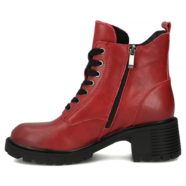 Leather ankle boots Filippo DBT7133/25 RD red