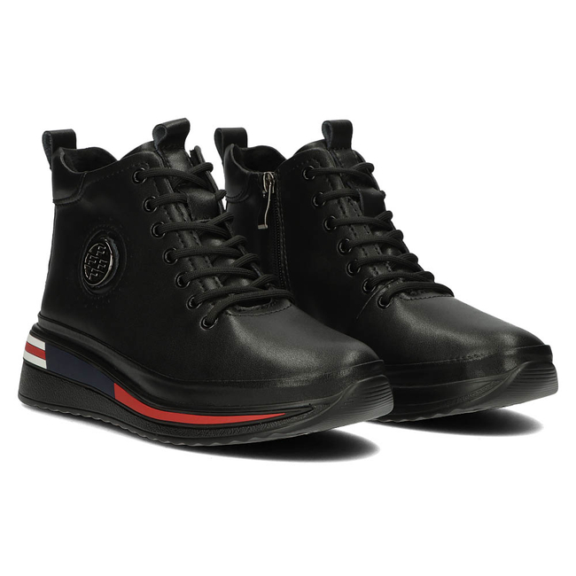 Leather sneakers DBT4215/22 BK black