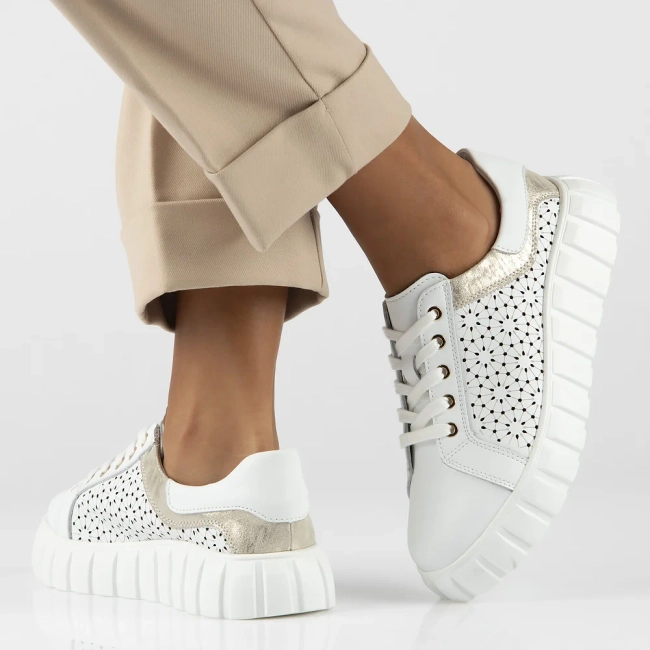 Leather Sneakers Filippo DP6164/24 WH white