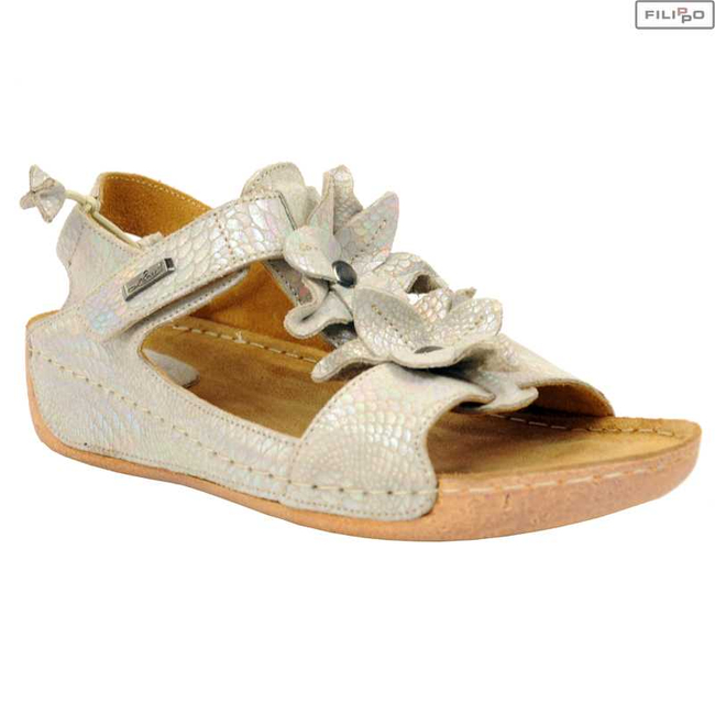 Sandały LEMAR 832d spirala srebro 8023438