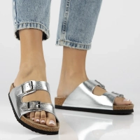 Leather flip-flops Filippo DK7062/25 SI silver