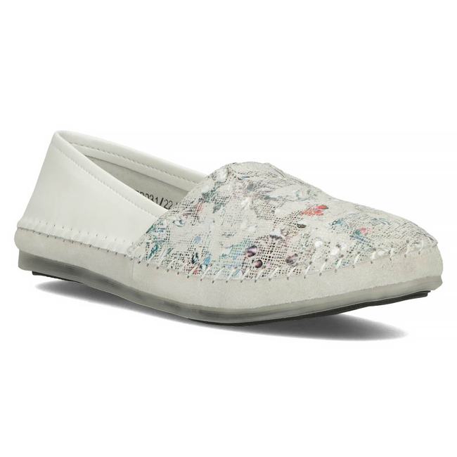 Skórzane półbuty Filippo DP031/22 WH BL białe