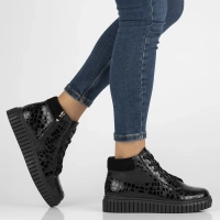 Leather ankle boots DBT6368/24 BK black