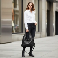 Black handbag city slouch