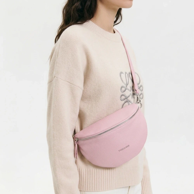 Pink leather crossbody bag Toscanio F181