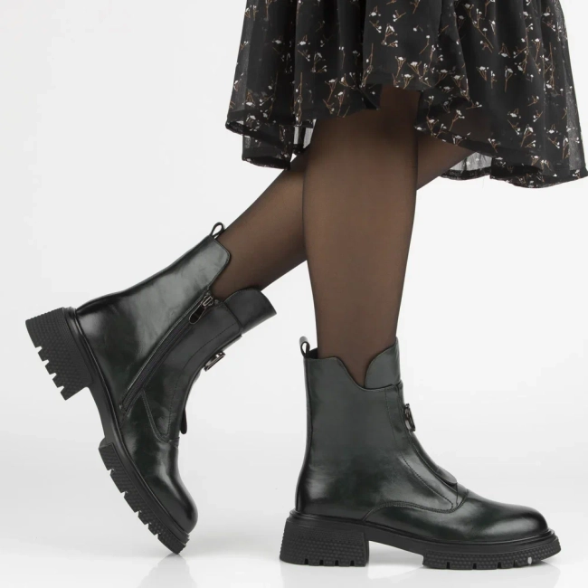 Leather ankle boots Filippo DBT7465/25 GE dark green