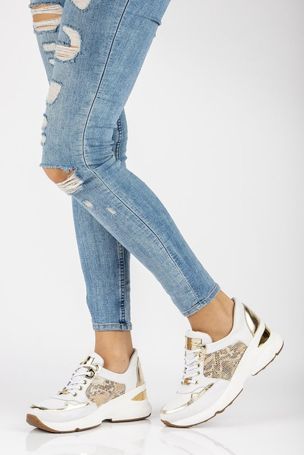 Leather sneakers Filippo 087 white gold