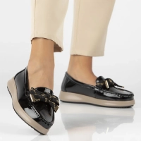 Skórzane mokasyny Filippo DP6457/25 BK czarne