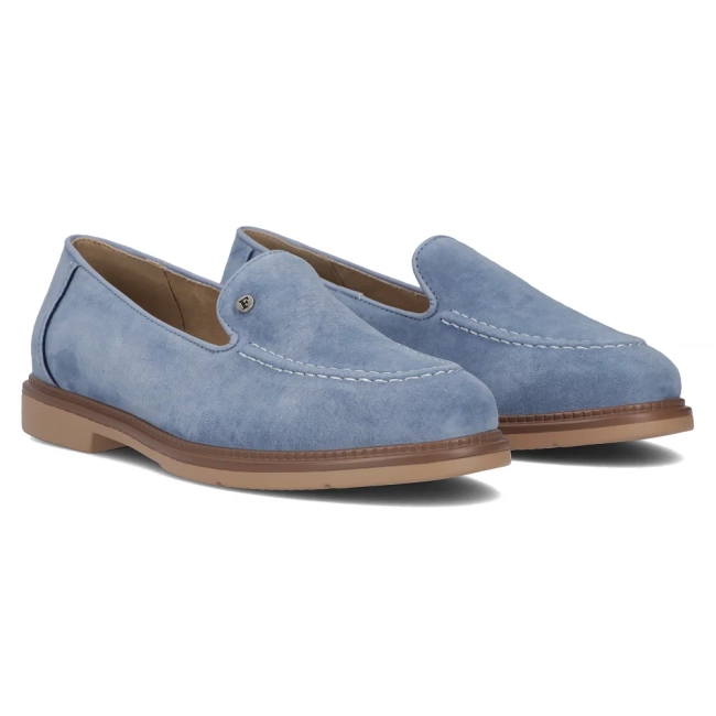 Skórzane lordsy Filippo DP6126/24 BL niebieskie