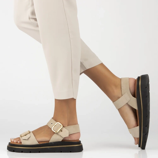 Leather sandals Yokono YAMBRE-251 SERRAJE CRUDO beige