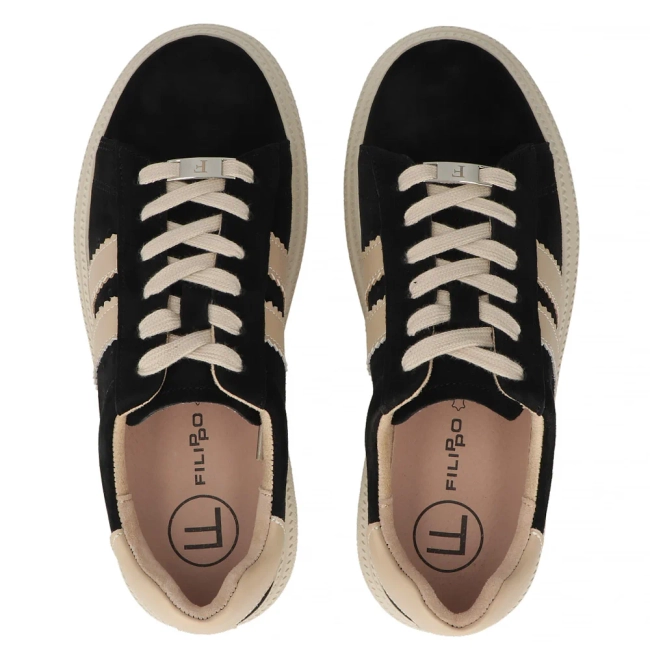 Leather sneakers Filippo DP7499/26 BK black