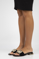 Leather flip-flops Filippo 118 black suede