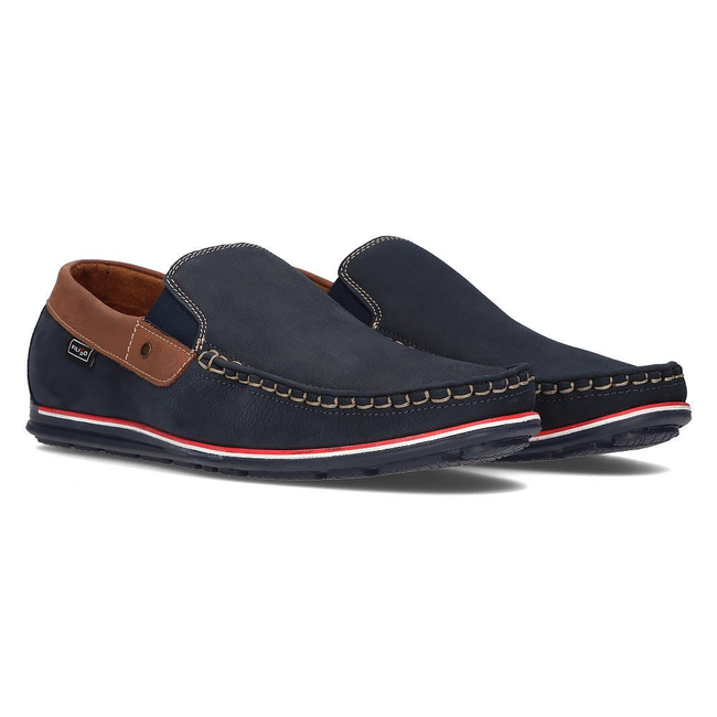 Leather loafers Filippo G-1522K navy blue