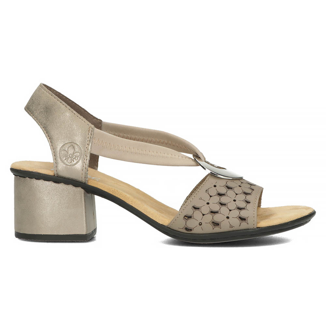 Leather sandals Rieker 64677-64 beige