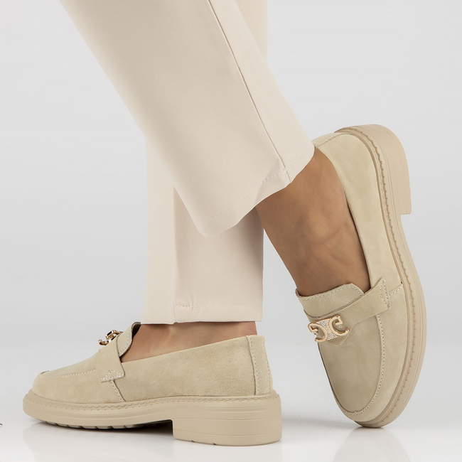 Leather shoes Filippo DP4523/23 BE GO beige