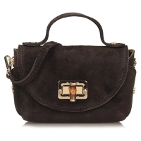 Brown leather handbag Toscanio G66