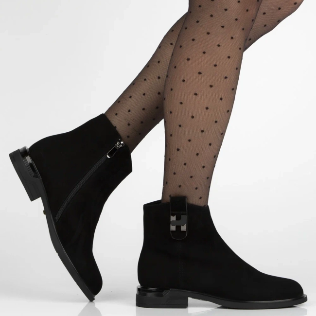 Skórzane botki Filippo DBT7379/25 BK czarne