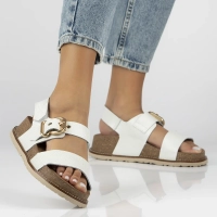 Leather sandals Yokono OCA-254 OPAK HIELO white