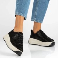 Leather sneakers Filippo DP6795/26 BK black