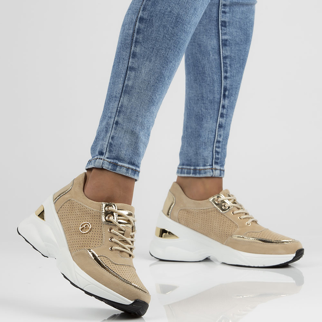 Leather Sneakers Filippo DP3655/22 BE beżowe