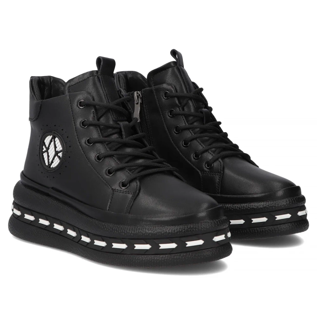 Leather ankle boots Filippo DBT7120/25 BK black