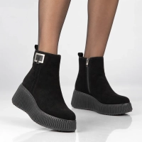 Leather platform ankle boots Filippo DBT6392/26 BK black
