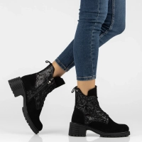 Leather heeled ankle boots Filippo DBT8021/26 BK GR black