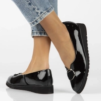 Skórzane półbuty na koturnie Filippo DP6095/24 BK L czarne