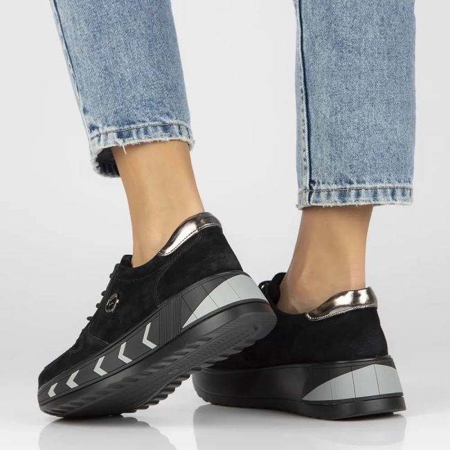 Skórzane sneakersy Filippo DP4930/23 BK czarne