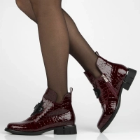Leather ankle boots DBT7191/25 BG burgundy