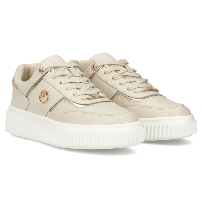 Skórzane sneakersy Filippo DP6727/25 BE beżowe