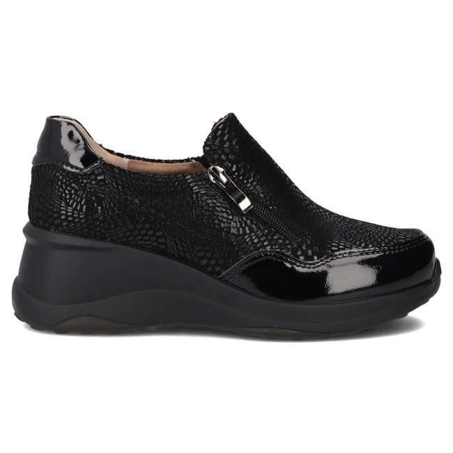 Skórzane półbuty na platformie Filippo DP6473/25 BK PT czarne